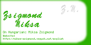 zsigmond miksa business card